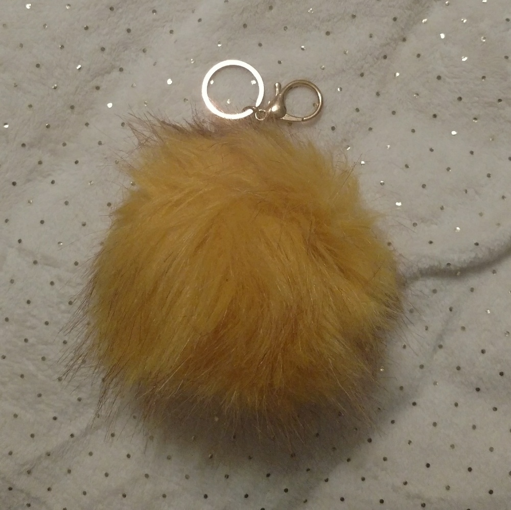Mustard Yellow Furball Keychain